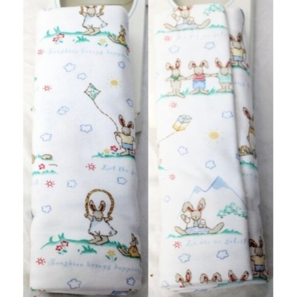 VTG Carters NEW Bunny Fun Baby Blanket Receiving Kite Skipping Rope Friend 32x40 - Picture 2 of 9